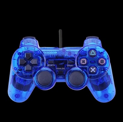 Геймпад Провідний PlayStation 2 Crystal Clear Blue — фото 1